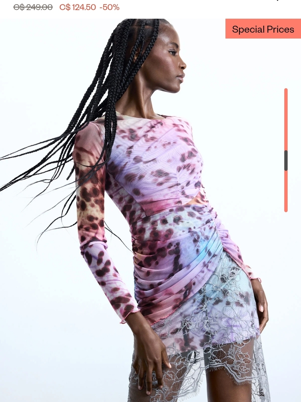 Long Sleeve Ruched Mini Dress